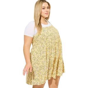 NEW TORRID Plus Size Mini Challis Sleeveless Tinted Roses Sundress.